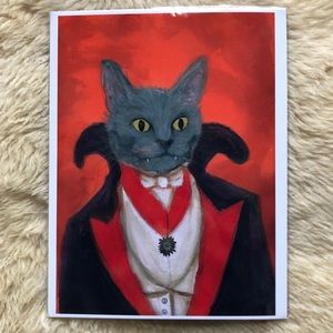 Lim. Edition Nick Demakes Vampire Cat Artist Print